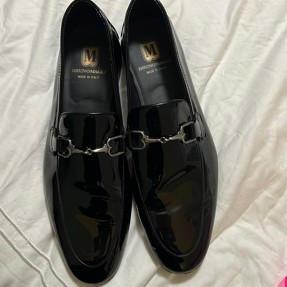 Bruno Magli Silvestro Black Patent Leather Shoes